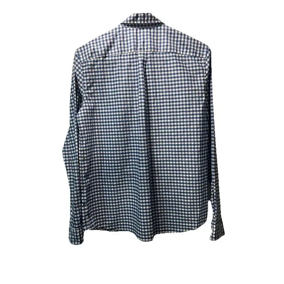 Vineyard Vines Performance Boys Blue / White Gingham Check Whale Shirt Sz XL 18 - Picture 3 of 8